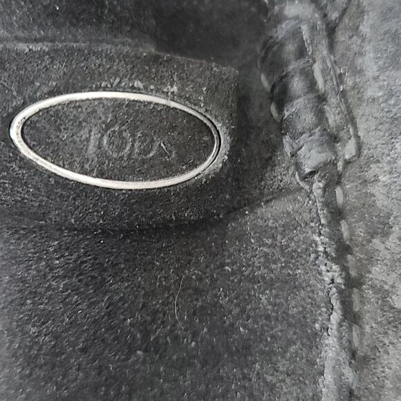 Tod's Black Suede Designer Loafers size 6 - Picture 13 of 14